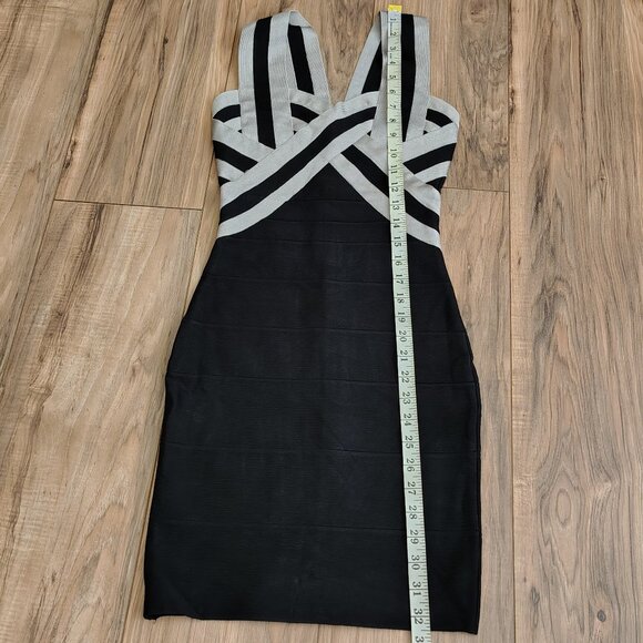 Rachael G Stretch Dress with Thick Straps, Black with Gray - Picture 9 of 12